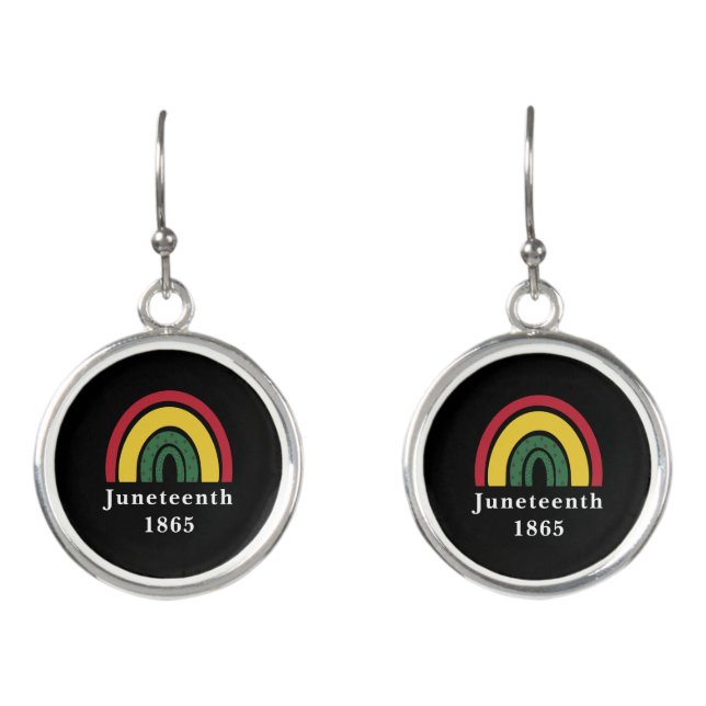 Juneteenth 1865 African American Black History Earrings (Front)