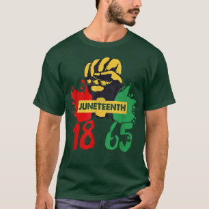 Juneteenth 1865 African American Fist Power Black T-Shirt