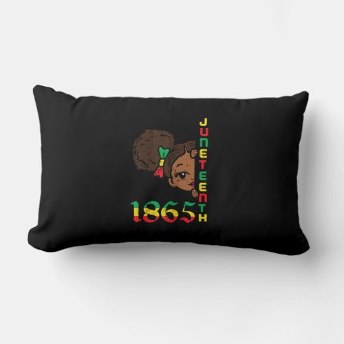 Juneteenth 1865 Afro Girl Black American Girls Kid Lumbar Pillow