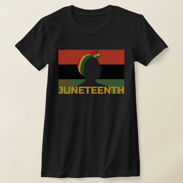 Juneteenth 1865 Afro Woman T-Shirt (Laydown)