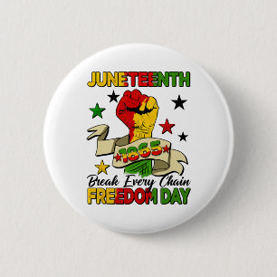 Juneteenth 1865 Black History Break Every Chain Fr Button
