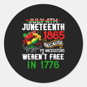 Juneteenth 1865 black lives freedom african classic round sticker