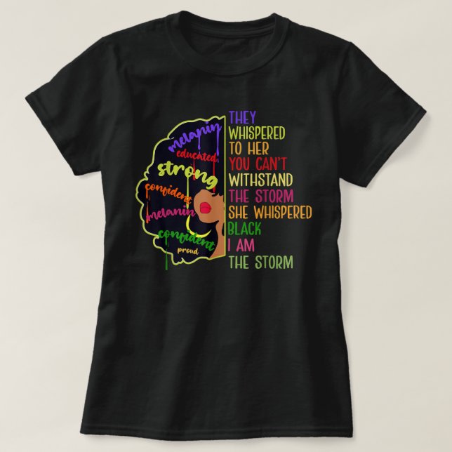 Juneteenth 1865 Black Queen Melanin Girl Magic Afr T-Shirt (Design Front)