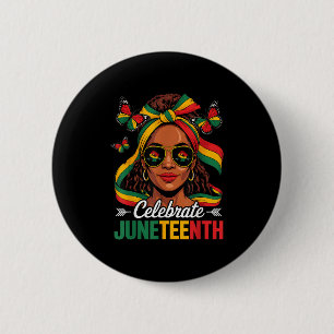Juneteenth 1865 Celebrate Juneteenth Women African Button