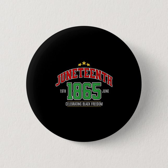 Juneteenth 1865 Celebrating Black Freedom  Button (Front)