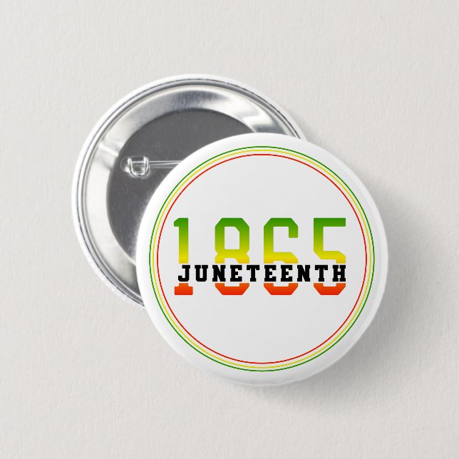 Juneteenth 1865 Celebrating Black Freedom Button (Front & Back)
