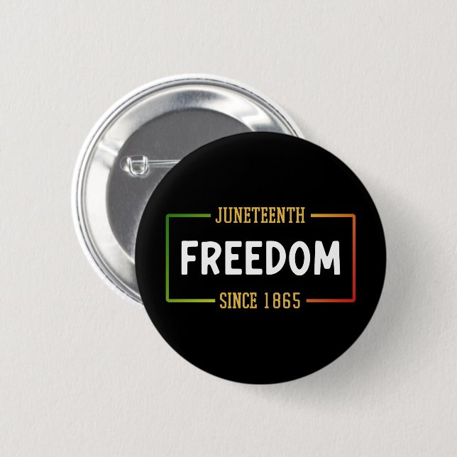 Juneteenth 1865 Celebrating Black Freedom Button (Front & Back)