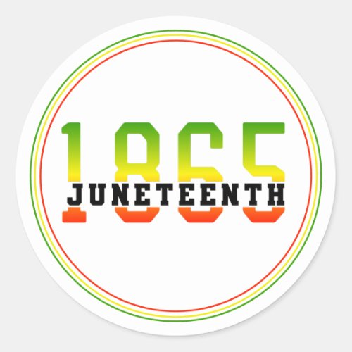 Juneteenth 1865 Celebrating Black Freedom Classic Round Sticker