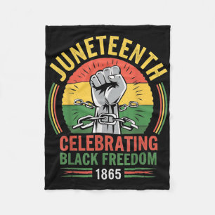 Juneteenth 1865 Celebrating Black Freedom Day Memo Fleece Blanket