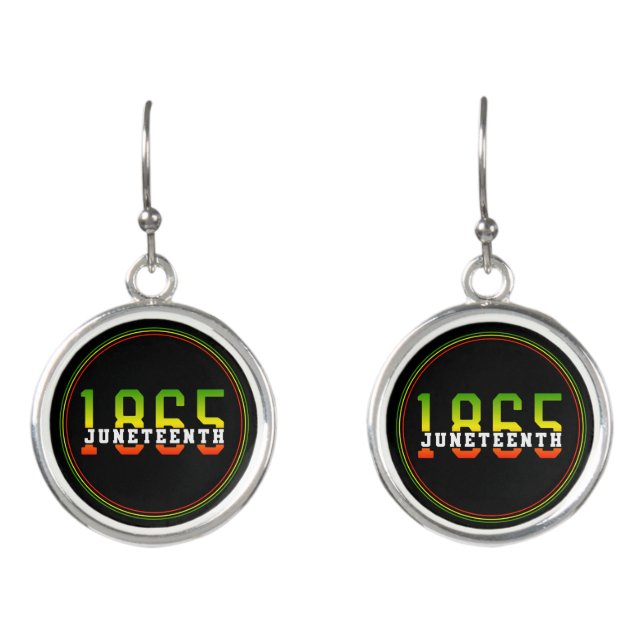 Juneteenth 1865 Celebrating Black Freedom Earrings (Front)