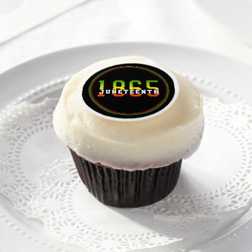 Juneteenth 1865 Celebrating Black Freedom  Edible Frosting Rounds