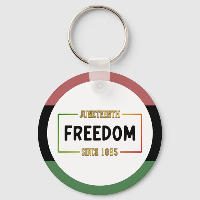 Juneteenth 1865 Celebrating Black Freedom Keychain (Front)