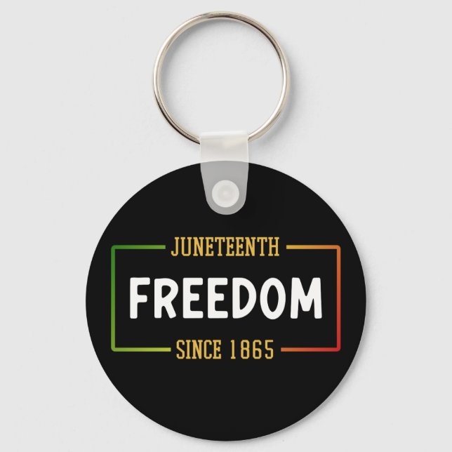 Juneteenth 1865 Celebrating Black Freedom Keychain (Front)