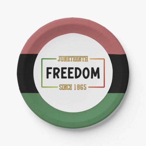 Juneteenth 1865 Celebrating Black Freedom Paper Plates