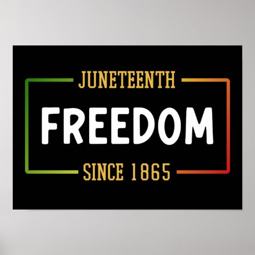 Juneteenth 1865 Celebrating Black Freedom Poster