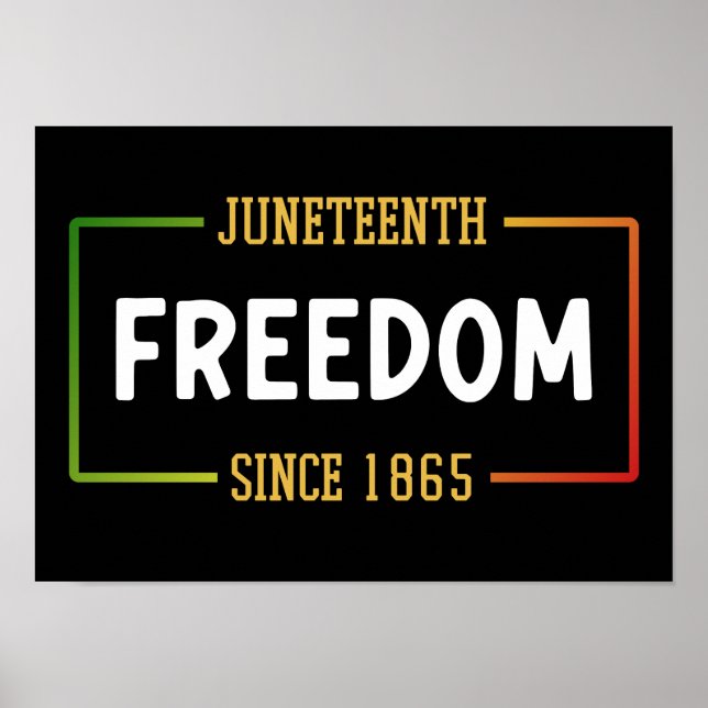 Juneteenth 1865 Celebrating Black Freedom Poster (Front)