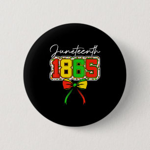 Juneteenth 1865 Coquette Bow Leopard Black History Button