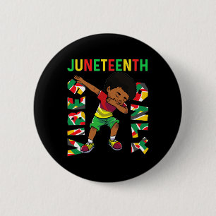 Juneteenth 1865 Dabbing Vibes Only Black African B Button