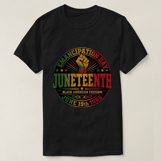 Juneteenth 1865 Emancipation Day T-Shirt (Design Front)
