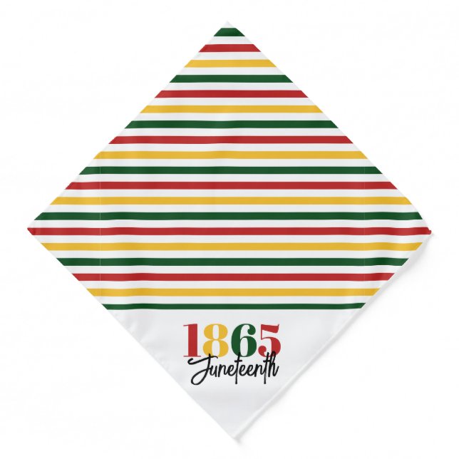 Juneteenth 1865 Freedom Black History Celebration Bandana (Front)