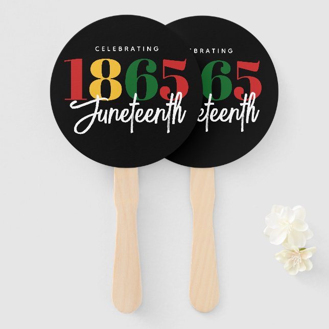 Juneteenth 1865 Freedom Black History Celebration Hand Fan (Front and Back)