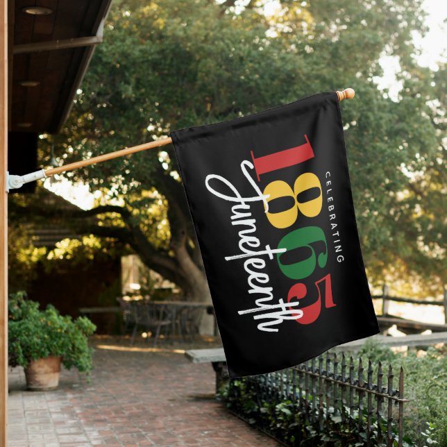 Juneteenth 1865 Freedom Black History Celebration House Flag (In SItu)