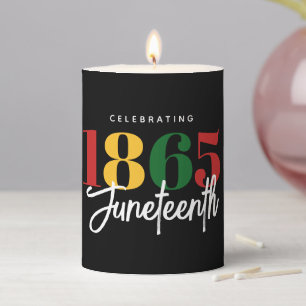 Juneteenth 1865 Freedom Black History Celebration Pillar Candle