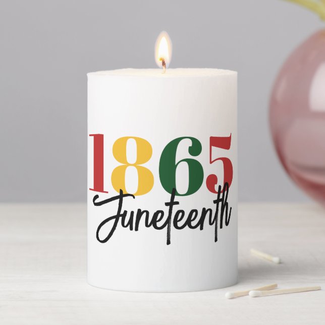 Juneteenth 1865 Freedom Black History Celebration Pillar Candle (In Situ)