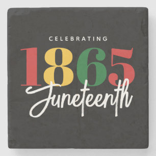 Juneteenth 1865 Freedom Black History Celebration Stone Coaster
