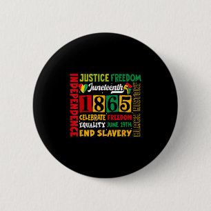 Juneteenth 1865 Freedom Black History June 19 Afri Button