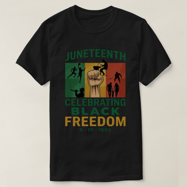 Juneteenth 1865 Freedom Day Heritage Art T-Shirt (Design Front)