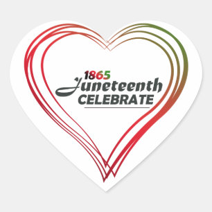 Juneteenth 1865 heart sticker