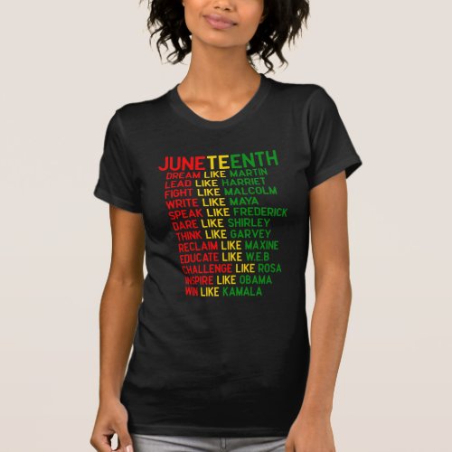 Juneteenth 1865 Heroes Day Black Pride Gift T_Shirt