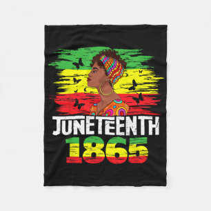Juneteenth 1865 Independence Day Black Pride Black Fleece Blanket