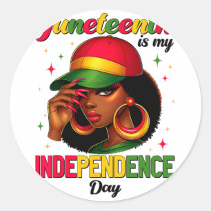 Juneteenth 1865 Is My Independence Day For Women M Classic Round Sticker