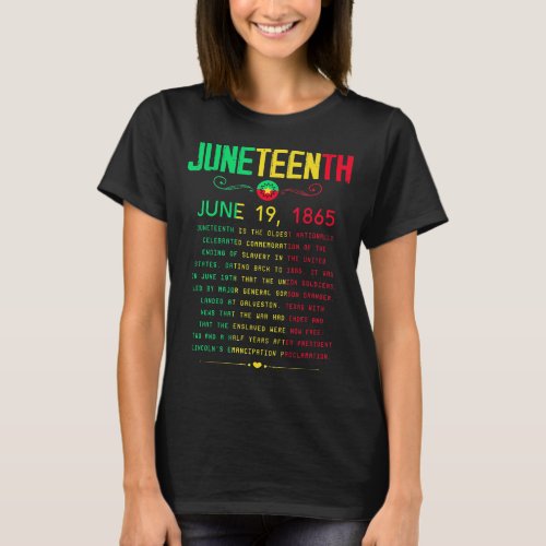 Juneteenth  1865 Juneteenth African American June  T_Shirt