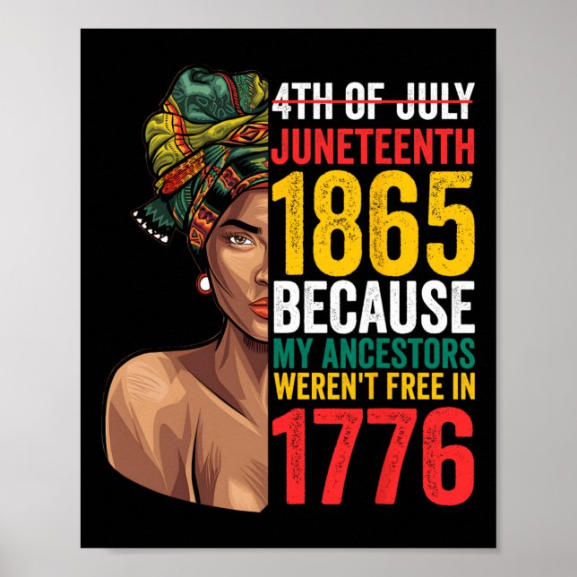 Juneteenth 1865 Juneteenth Black Queen Juneteenth  Poster (Front)