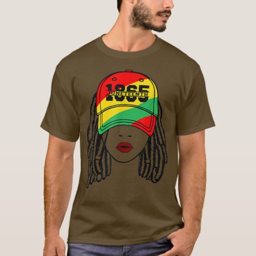 Juneteenth 1865 Melanin Queen Locs Black Woman Afr T_Shirt