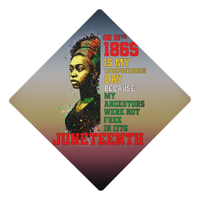 Juneteenth 1865 My Independence Day Pan-African Graduation Cap Topper (Front)