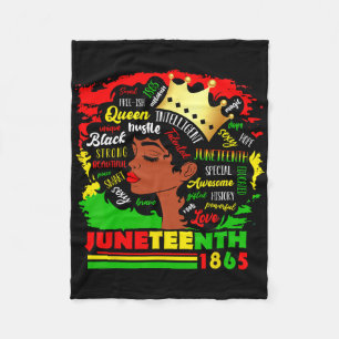 Juneteenth 1865 Pride Celebrate Black Women Africa Fleece Blanket