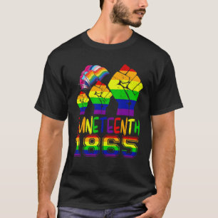 Juneteenth 1865 Proud Black History Hand Holding L T-Shirt