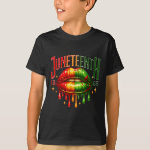 Juneteenth 1865 Queen Black Melanin Lips African F T-Shirt