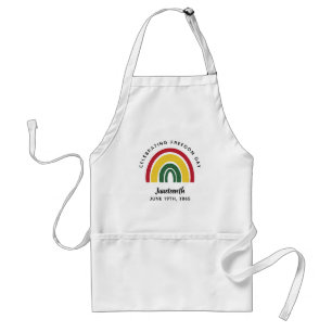 Juneteenth 1865 Rainbow Celebrating Freedom Day Adult Apron