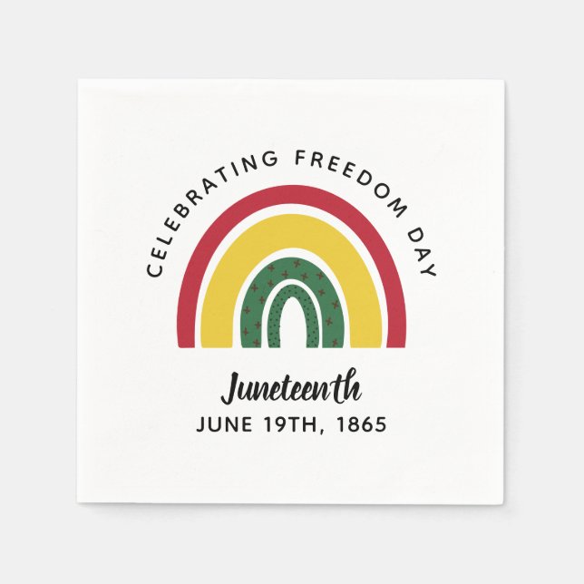 Juneteenth 1865 Rainbow Celebrating Freedom Day Napkins (Front)