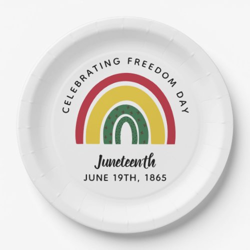 Juneteenth 1865 Rainbow Celebrating Freedom Day Paper Plates