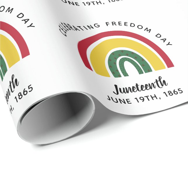 Juneteenth 1865 Rainbow Celebrating Freedom Day Wrapping Paper (Roll Corner)