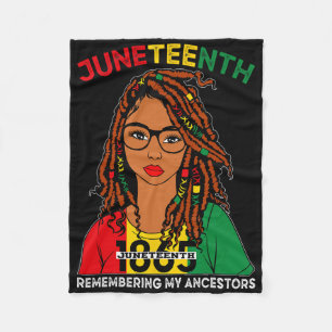 Juneteenth 1865 Remebering My Ancestors Loc'd Blac Fleece Blanket