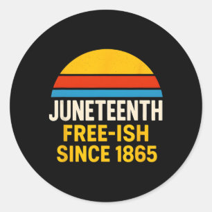 Juneteenth 1865 Retro Sunset Black History And Afr Classic Round Sticker