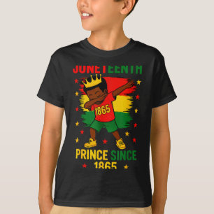 Juneteenth 1865 toddlers boy dabbing prince afro T-Shirt
