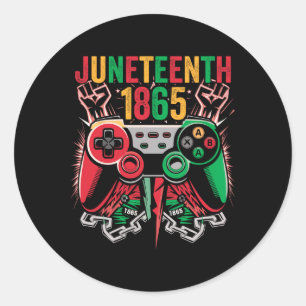 Juneteenth 1865 Video Game Celebrate Juneteenth Ki Classic Round Sticker